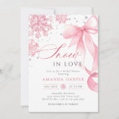 Snow in Love Bridal Shower Winter Bow Snowflake Kaart (Voorkant)