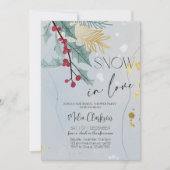 Snow in Love | Christmas Bridal Shower Party Kaart (Voorkant)