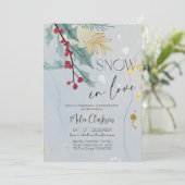 Snow in Love | Christmas Bridal Shower Party Kaart (Staand voorkant)