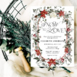 Snow in Love Christmas Floral Vrijgezellenfeest Kaart<br><div class="desc">De Snow in Love Christmas Floral Bridal Shower Invitation legt de romance en schoonheid van een winterwonderland vast met een vleugje feestelijke charme. Het ontwerp is voorzien van een waterverf-afbeelding van groenblijvende takken die met sneeuw zijn bekleed, waardoor een zacht, betoverend decor ontstaat voor een feest. Poppen rode bloemen en...</div>