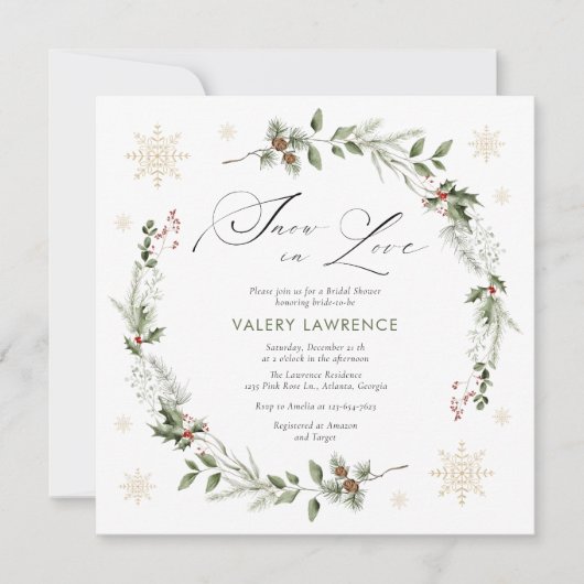 Snow in Love Christmas-Vrijgezellenfeest Kaart (Voorkant)