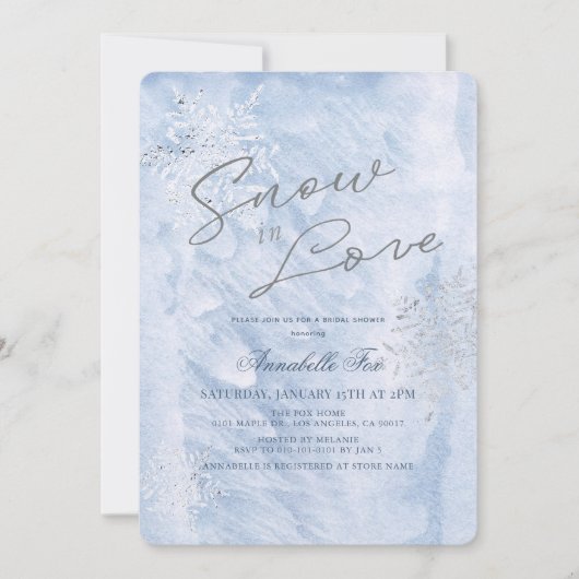 Snow in Love Frozen Winter Snowflake Vrijgezellenf Kaart (Voorkant)