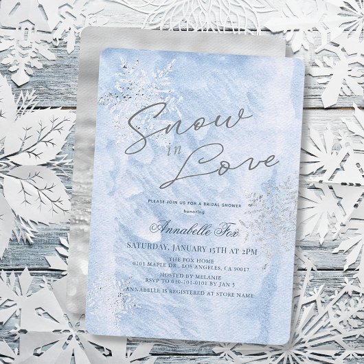 Snow in Love Frozen Winter Snowflake Vrijgezellenf Kaart