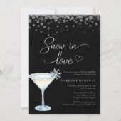 Snow in Love Modern Snowflake Bridal Shower  Kaart (Voorkant)