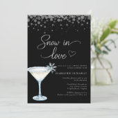 Snow in Love Modern Snowflake Bridal Shower  Kaart (Staand voorkant)