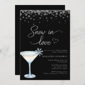Snow in Love Modern Snowflake Bridal Shower  Kaart (Voorkant / Achterkant)