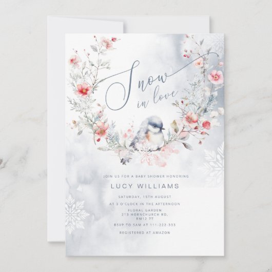 Snow in Love Modern wintersneeuw vrijgezellenfeest Kaart (Voorkant)