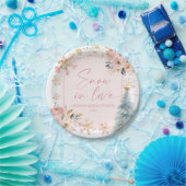 Snow In Love Pink Snowflake Winter Vrijgezellenfee Papieren Bordje (Feest)