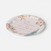 Snow In Love Pink Snowflake Winter Vrijgezellenfee Papieren Bordje (Gekanteld)