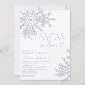 Snow in Love QR Snowflake Winter Vrijgezellenfeest Kaart (Voorkant)