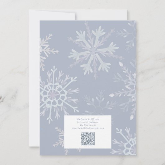 Snow in Love QR Snowflake Winter Vrijgezellenfeest Kaart (Achterkant)