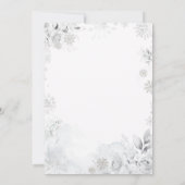 Snow In Love Silver Winter Pine Tree Bridal Shower Kaart (Achterkant)