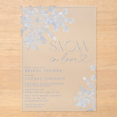 Snow In Love Snowflake Winter Vrijgezellenfeest Acryl Uitnodigingen (Voorkant)