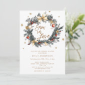 Snow In Love Snowflakes Bruids Douche Uitnodiging (Staand voorkant)