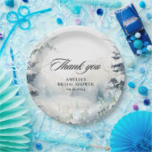 Snow in love stoffig blauw Winter Vrijgezellenfees Papieren Bordje (Feest)