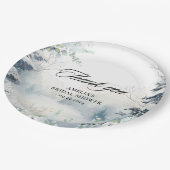 Snow in love stoffig blauw Winter Vrijgezellenfees Papieren Bordje (Gekanteld)