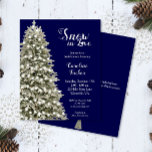 Snow in Love Tree Budget Vrijgezellenfeest Blue In<br><div class="desc">Dit elegante ontwerp is voorzien van een snowy kerstboom met licht. Klik de aanpassingsknoop voor meer flexibiliteit in het wijzigen van de tekst en de grafiek! De variaties van dit ontwerp en de coördinerende producten zijn beschikbaar in onze winkel, zazzle.com/store/doodlelulu. Neem contact met ons op als je dit ontwerp op...</div>