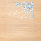 Snow in Love Vrijgezellenfeest Acryl Uitnodiging (Voorkant)