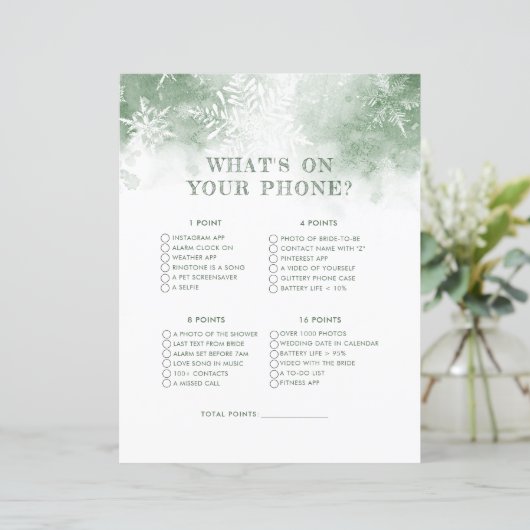 Snow in Love What On Your Phone Vrijgezellenfeest (Staand voorkant)