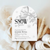 Snow In Love White Bow Baby Shower Winter Arch QR Kaart