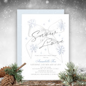 Snow in Love White Bow Snowflake Vrijgezellenfeest Kaart