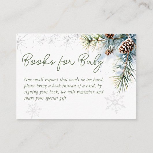 Snow in love winter baby shower boekaanvraag informatiekaartje (Voorkant)