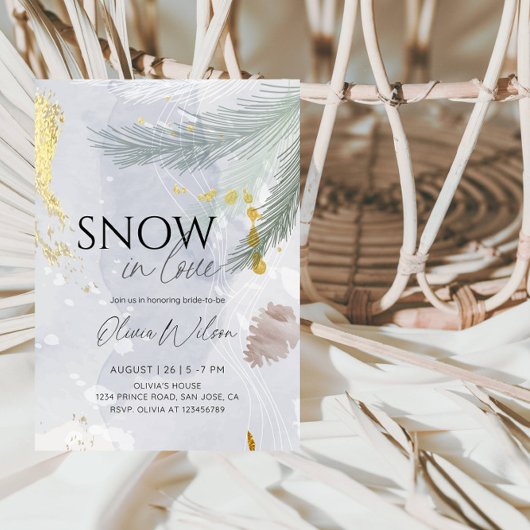 Snow in Love Winter Bridal Shower - Elegant Frost  Kaart
