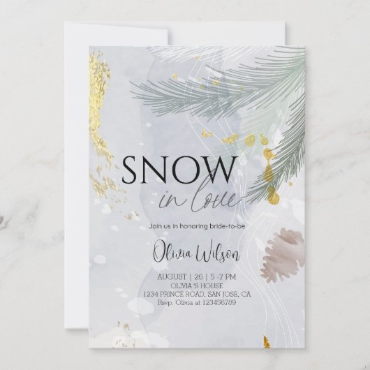 Snow in Love Winter Bridal Shower - Elegant Frost  Kaart (Voorkant)