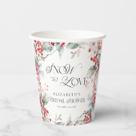 Snow in Love Winter Christmas Floral Vrijgezellenf Papieren Bekers