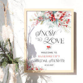 Snow In Love Winter Floral Vrijgezellenfeest Welko Poster