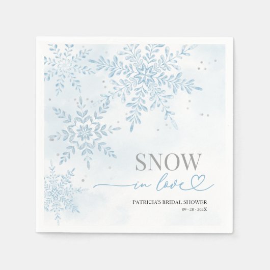 Snow in Love Winter Snowflake Bridal Shower  Servet (Voorkant)