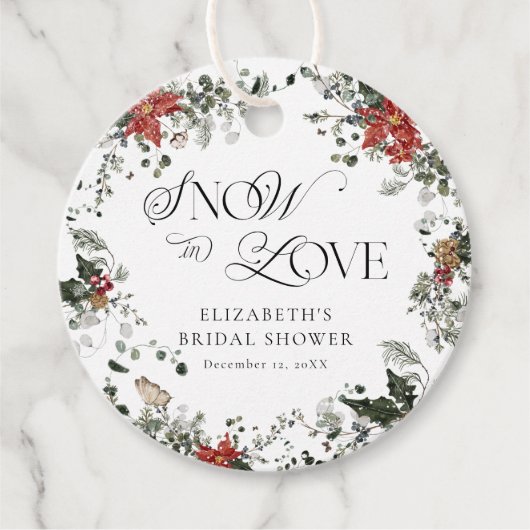 Snow in Love Winter Vrijgezellenfeest Bedankt Bedankjes Labels (Voorkant)