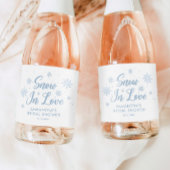Snow in Love Winter Vrijgezellenfeest Champagne Sparkling Wijnetiket