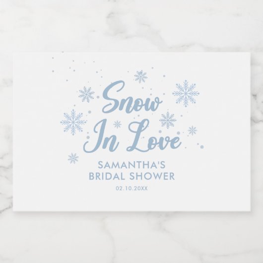 Snow in Love Winter Vrijgezellenfeest Champagne Sparkling Wijnetiket (Enkel label)