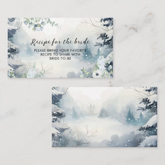 Snow in love winter Vrijgezellenfeest Deel een rec Informatiekaartje (Voorkant / Achterkant)