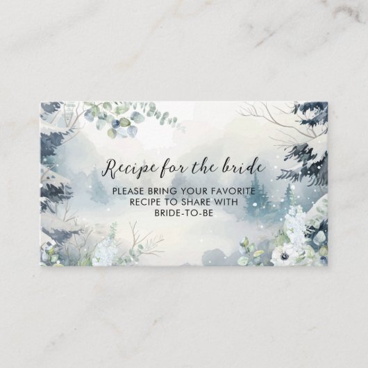 Snow in love winter Vrijgezellenfeest Deel een rec Informatiekaartje (Voorkant)