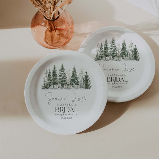 Snow In Love Winter Vrijgezellenfeest Papieren Bordje