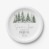 Snow In Love Winter Vrijgezellenfeest Papieren Bordje (Voorkant)