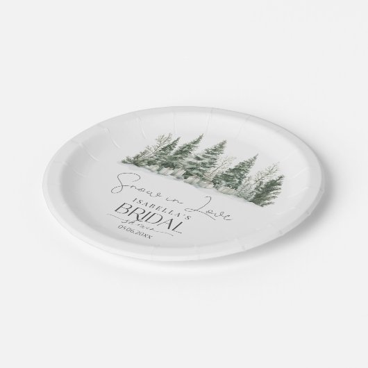 Snow In Love Winter Vrijgezellenfeest Papieren Bordje (Gekanteld)