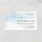 Snow in Love Winter Vrijgezellenfeest Recept Aanvr Informatiekaartje (Voorkant)