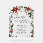 Snow In Love Winter Vrijgezellenfeest Welkom Acryl Bord (Voorkant)