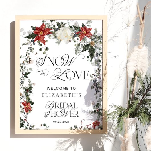 Snow In Love Winter Vrijgezellenfeest Welkom Poster