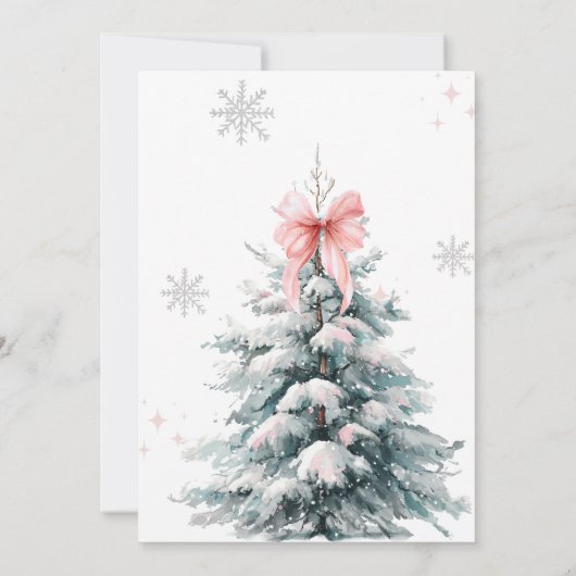 Snow in love Winter Wonderland Bow Bridal Shower Kaart (Achterkant)