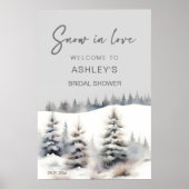Snow in love winterbos vrijgezellenfeest welkom poster (Voorkant)