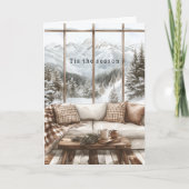 Snow in Window Christmas Kaart (Voorkant)