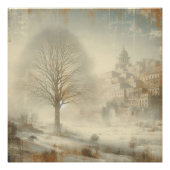 Snow In Winter Landscape Old Photo Graphic Design Perfect Poster (Voorkant)