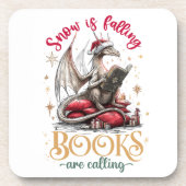 Snow Is Falling, Books Are Calling Bier Onderzetter (Voorkant)