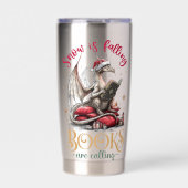 Snow Is Falling, Books Are Calling Geïsoleerde Drinkbeker (Voorkant)