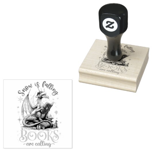 Snow Is Falling, Books Are Calling  Rubberstempel (Gestempeld)