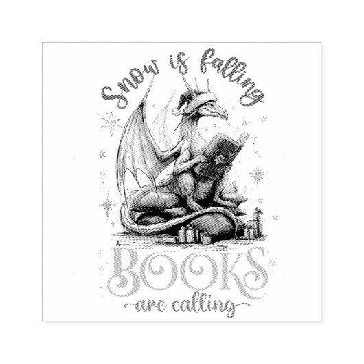 Snow Is Falling, Books Are Calling  Rubberstempel (Afrduk)